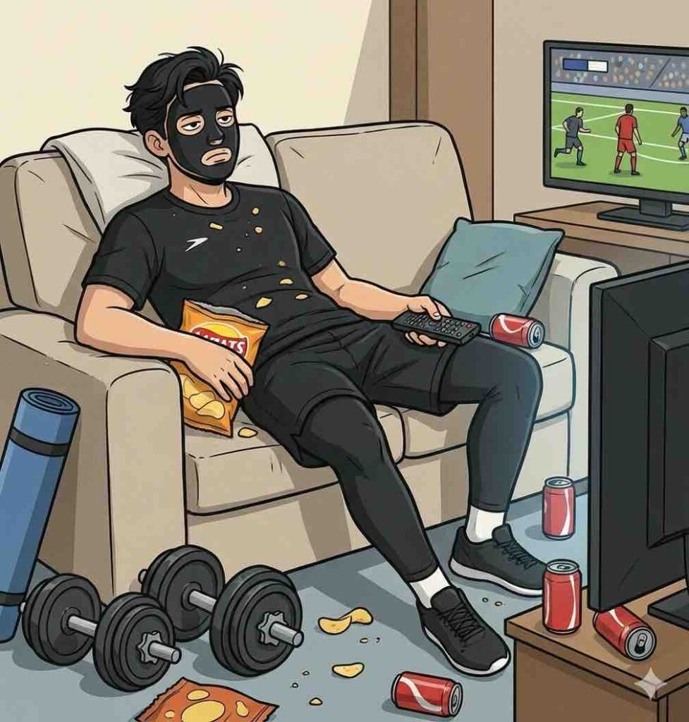 筋トレをサボるブラック太郎