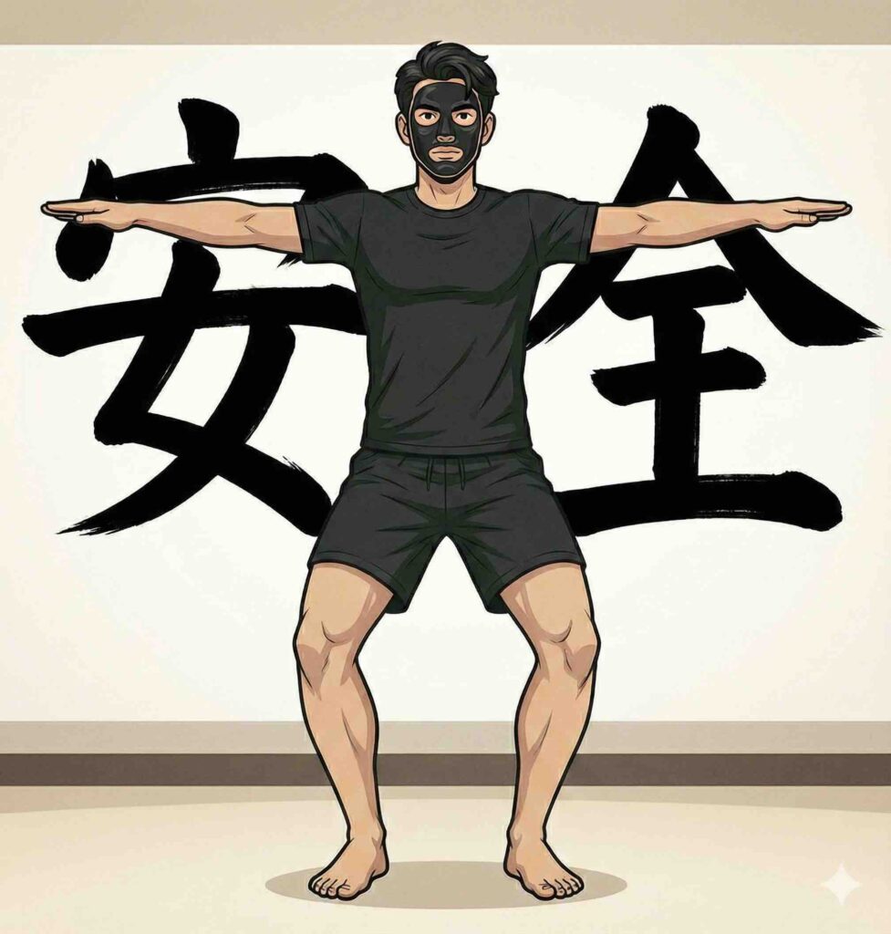 安全を伝えるブラック太郎