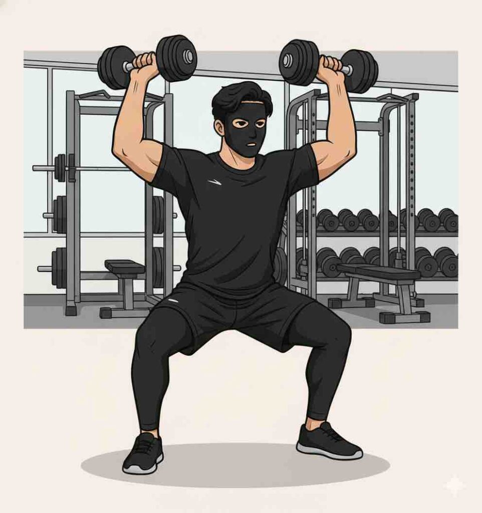 全身トレーニングをするブラック太郎