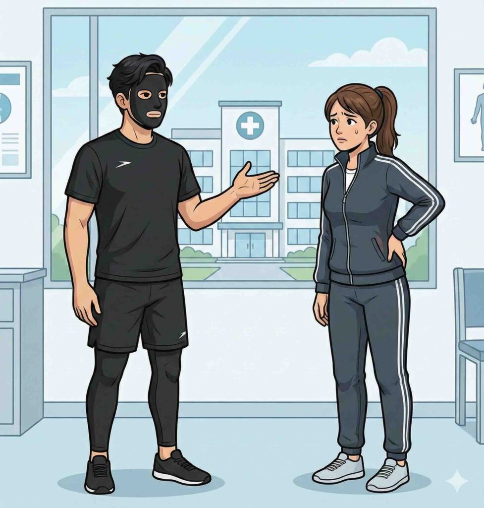 病院受診を勧めるブラック太郎