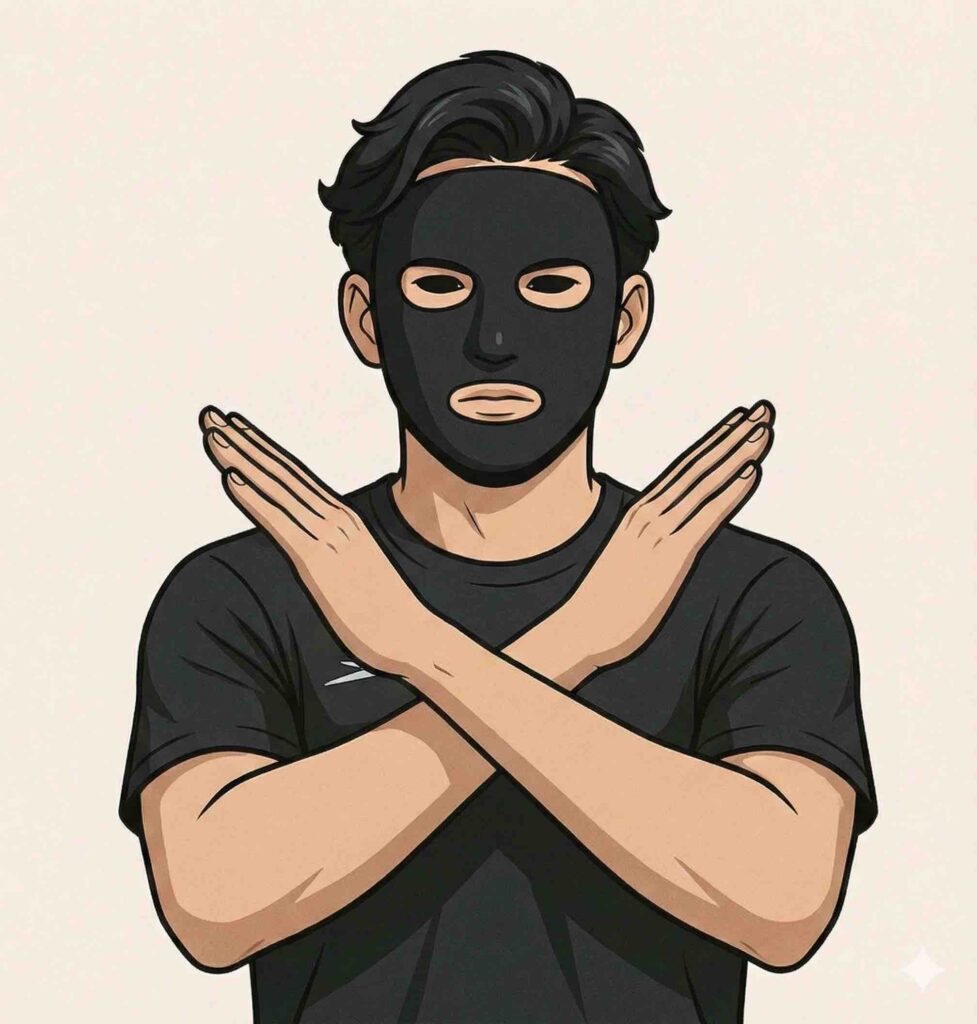 ダメと示すブラック太郎