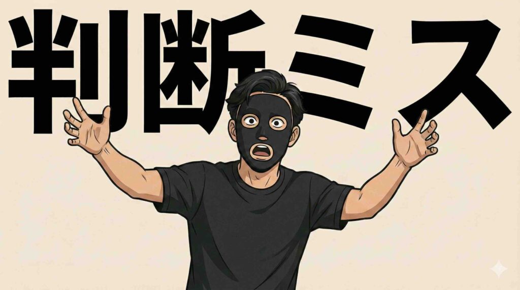 判断ミスをするブラック太郎