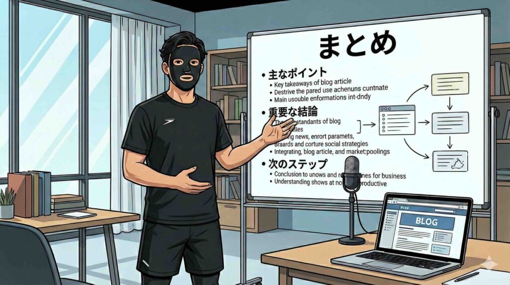 この記事のまとめを解説するブラック太郎