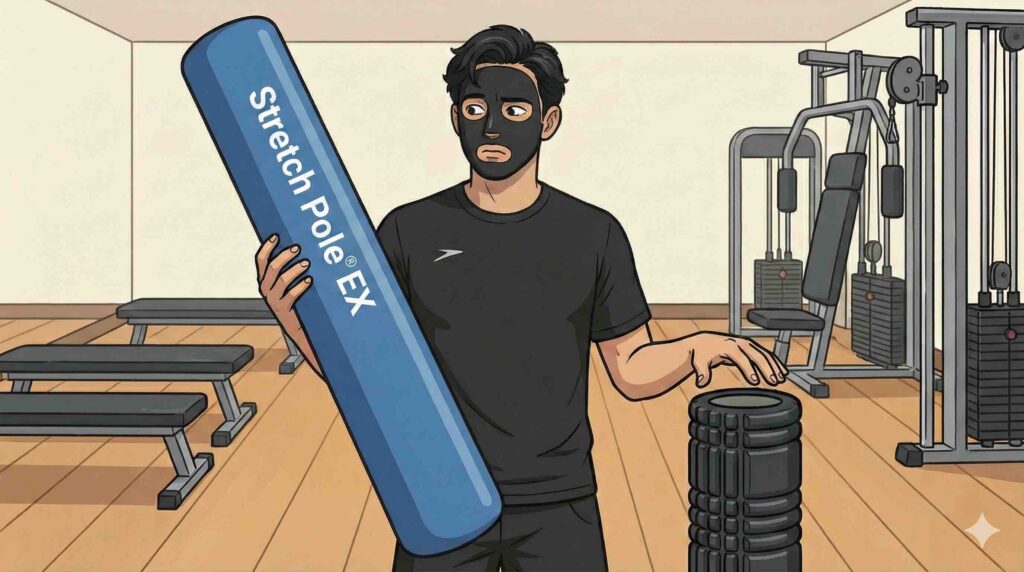 ストレッチポールかフォームローラーか迷うブラック太郎