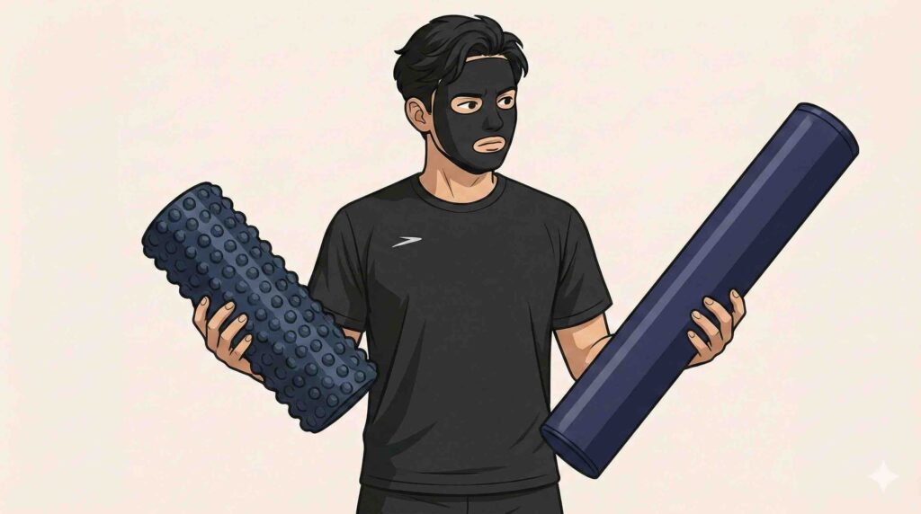 ストレッチポールとフォームローラーを比較するブラック太郎