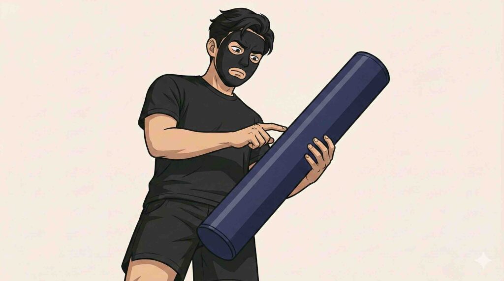 ストレッチポールに疑問を持つブラック太郎