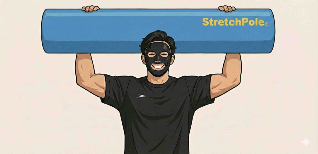 ストレッチポールを持つブラック太郎