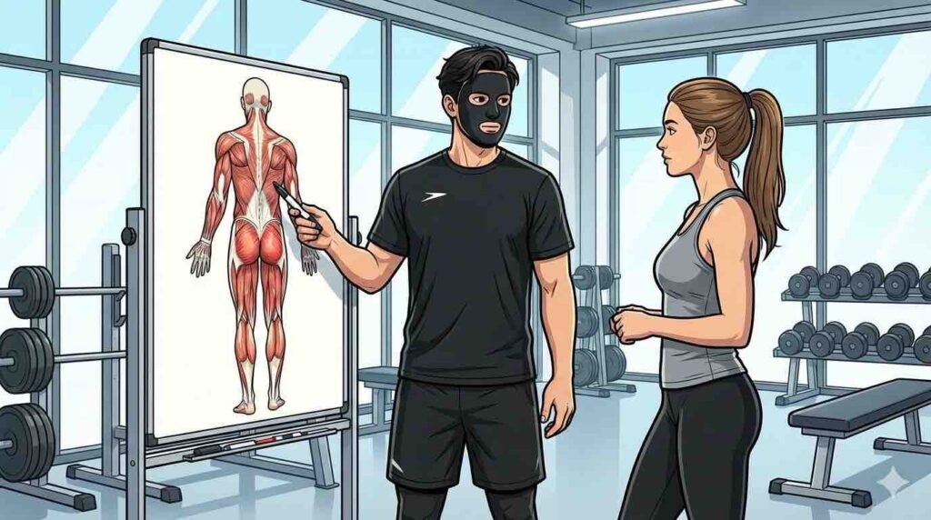 筋肉の仕組みを説明するブラック太郎