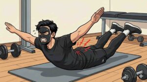 腰を反りすぎて腰を痛めブラック太郎