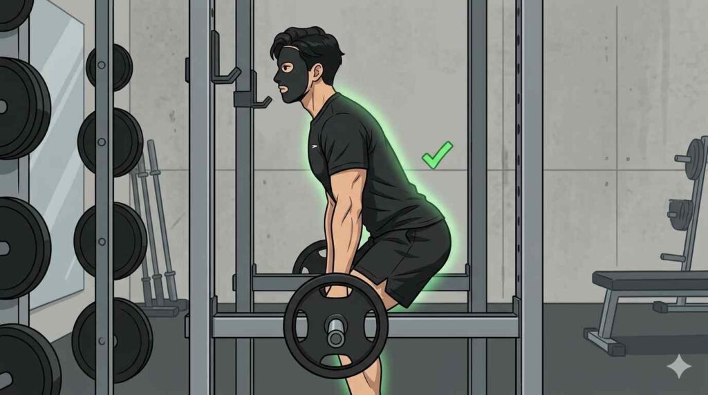 ハーフデッドリフトをするブラック太郎