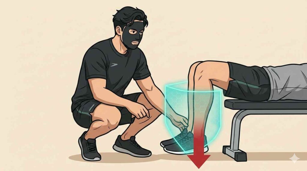 ベンチプレスの正しいフォームをチェックするブラック太郎