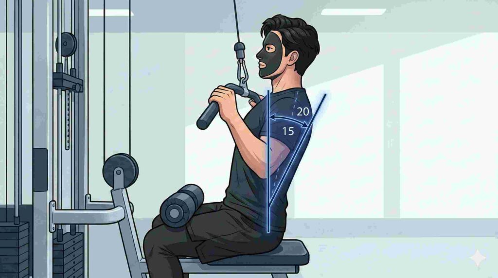 ラットプルダウンで怪我しにくいフォームを伝えるブラック太郎