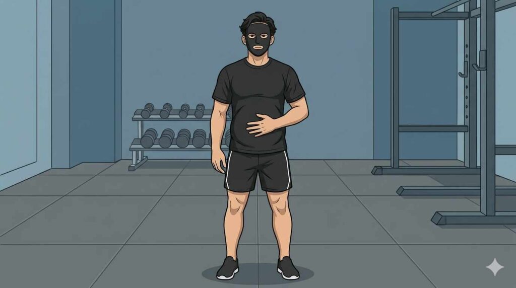 腹圧が抜けているブラック太郎