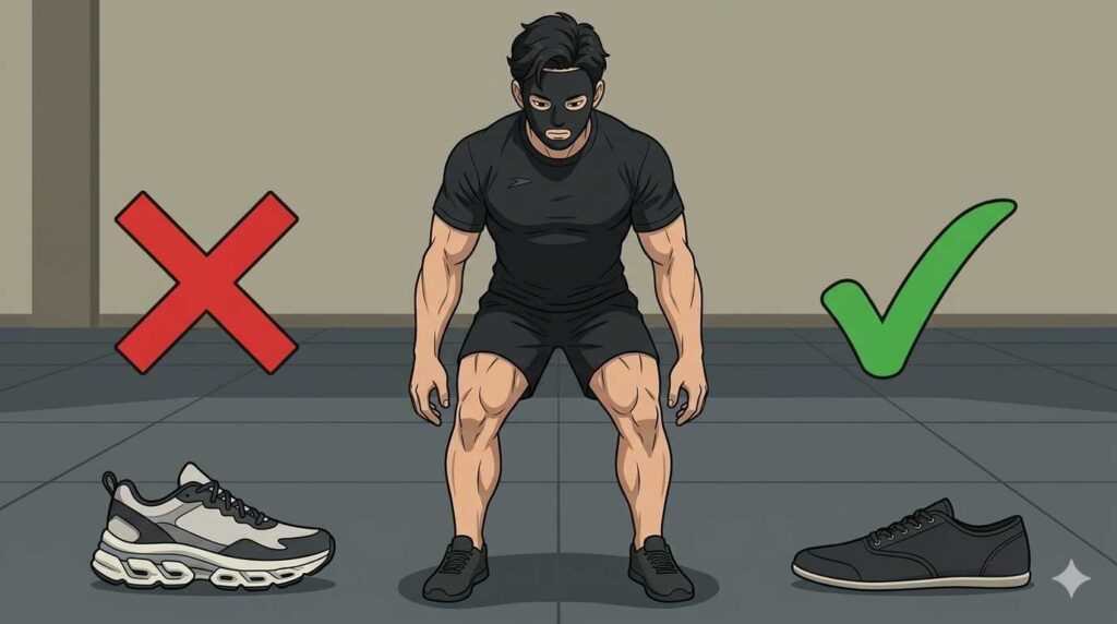 靴を選ぶブラック太郎