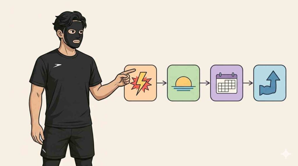 4つのフェーズを説明するブラック太郎