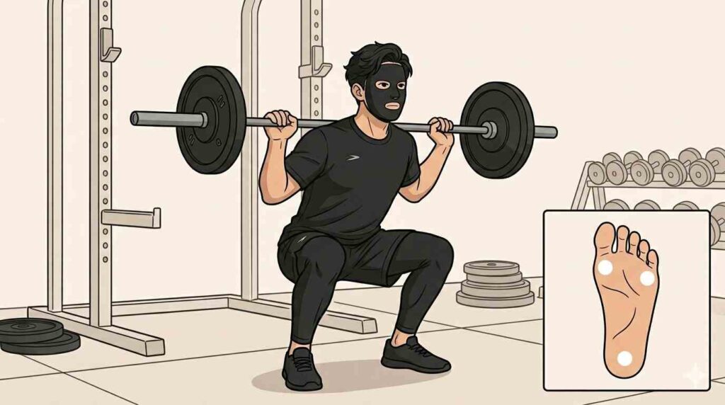 足裏の3点支持を伝えるブラック太郎