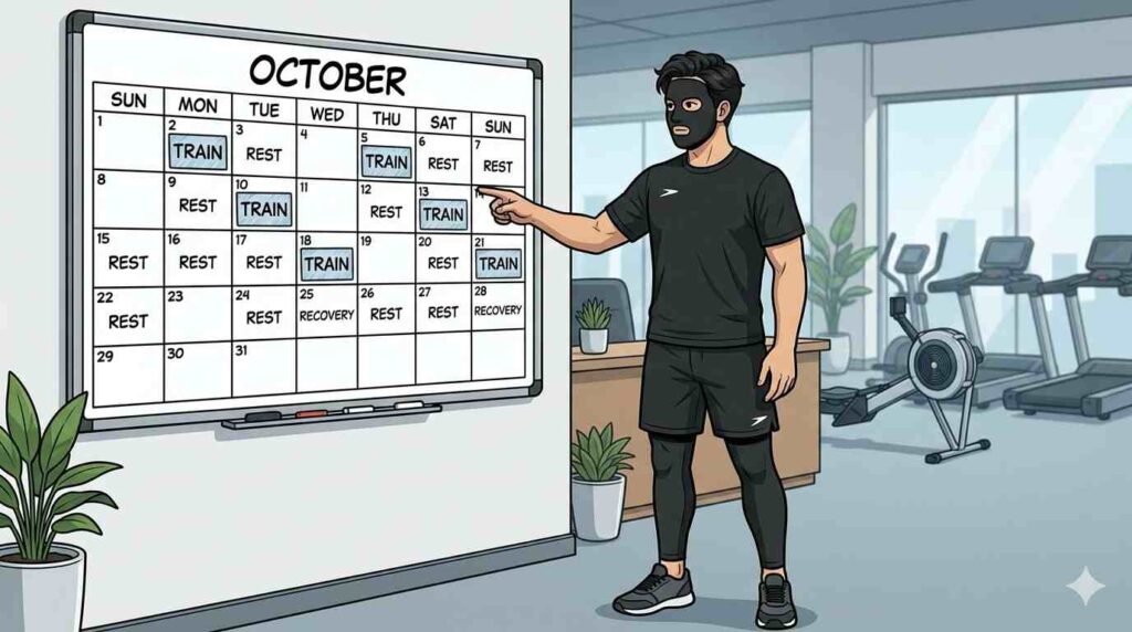 カレンダーを確認するブラック太郎