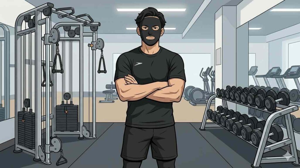 クライアントを筋トレで肩こりを改善させることにプライドをもっているブラック太郎