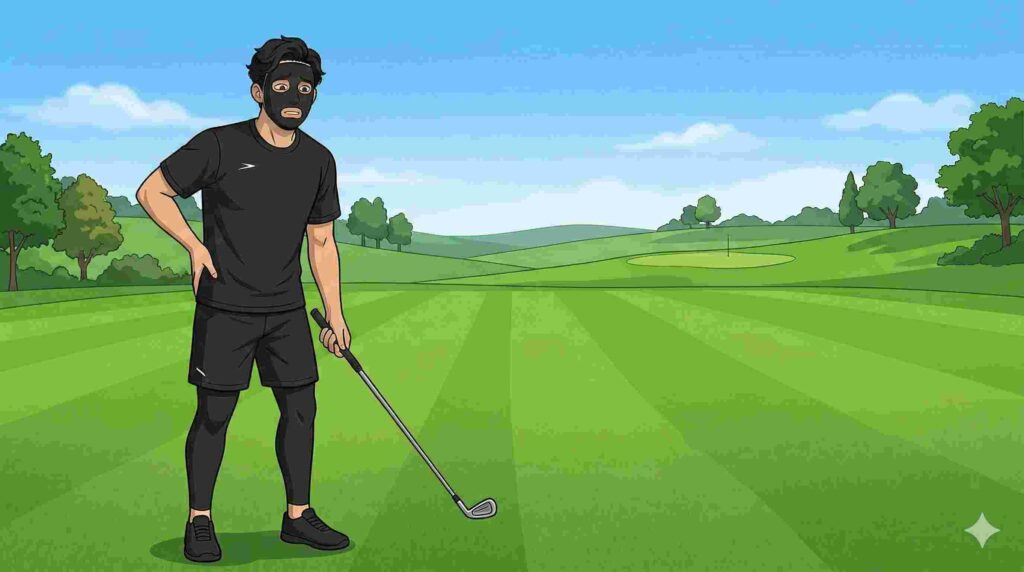 ゴルフで腰痛になるブラック太郎