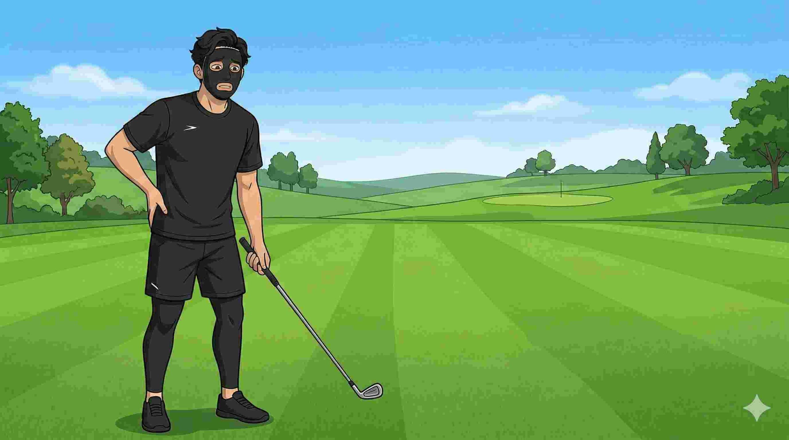 ゴルフで腰痛になるブラック太郎