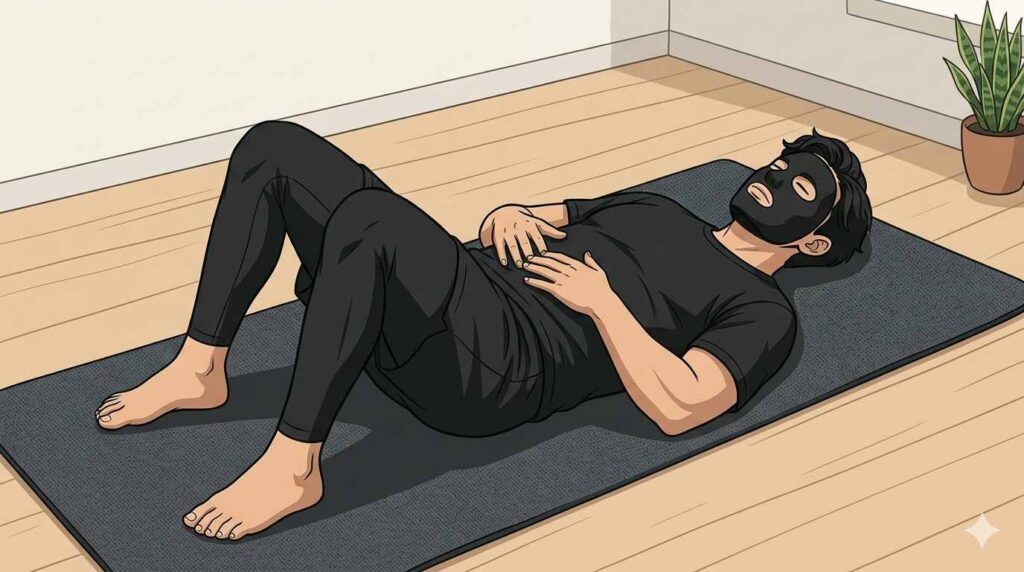 ドローインをするブラック太郎