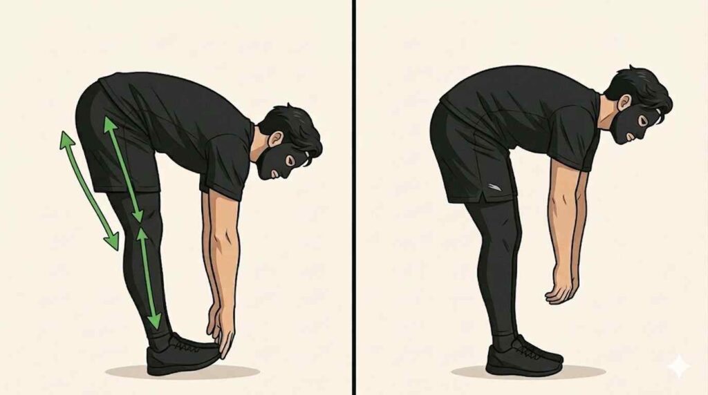 ハムストリングスをリリースするブラック太郎