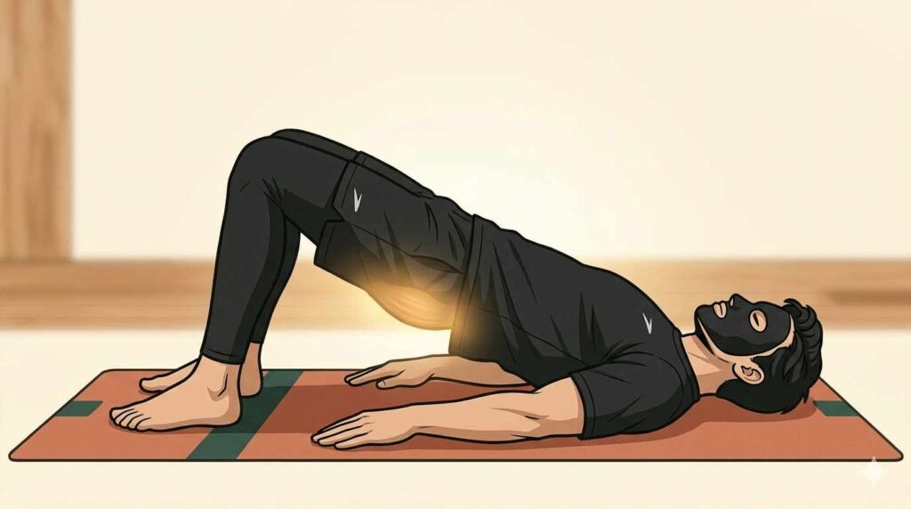 ヒップリフトするブラック太郎