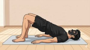 ヒップリフトをするブラック太郎