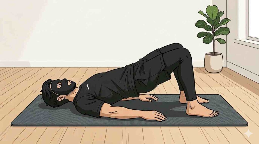 ヒップリフトをするブラック太郎２