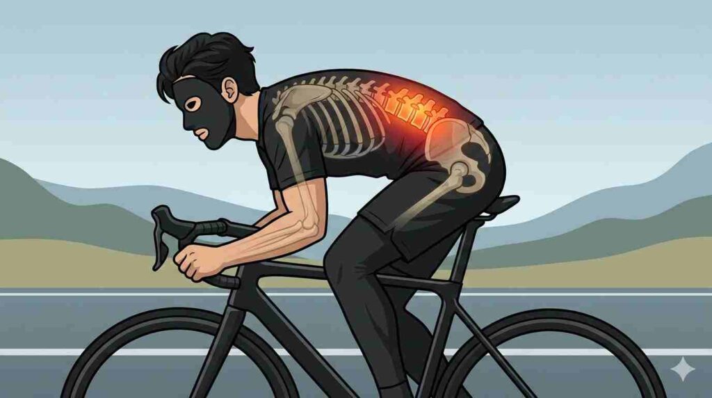 ロードバイクの前傾姿勢で腰が痛いブラック太郎