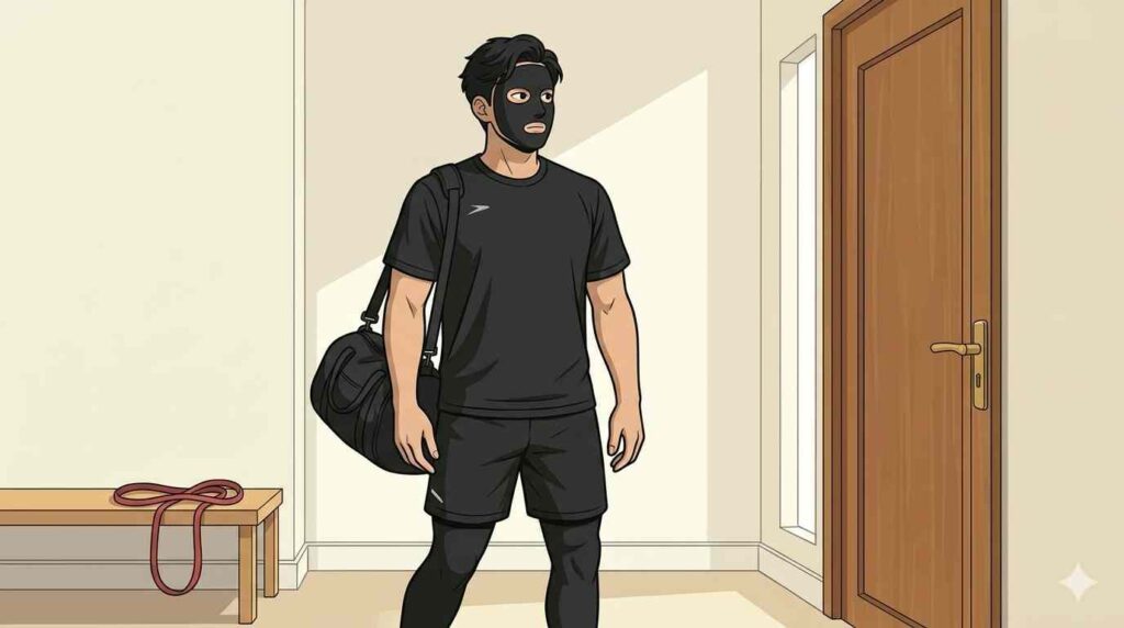 出かけようとするブラック太郎