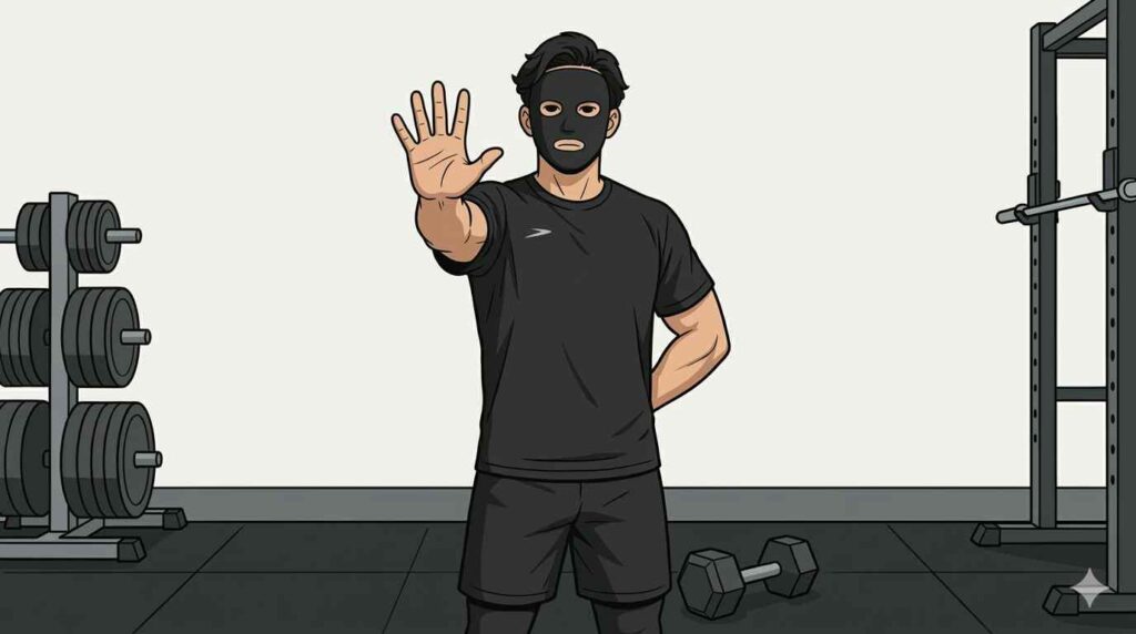 動作を即座に止めるよう指示するブラック太郎