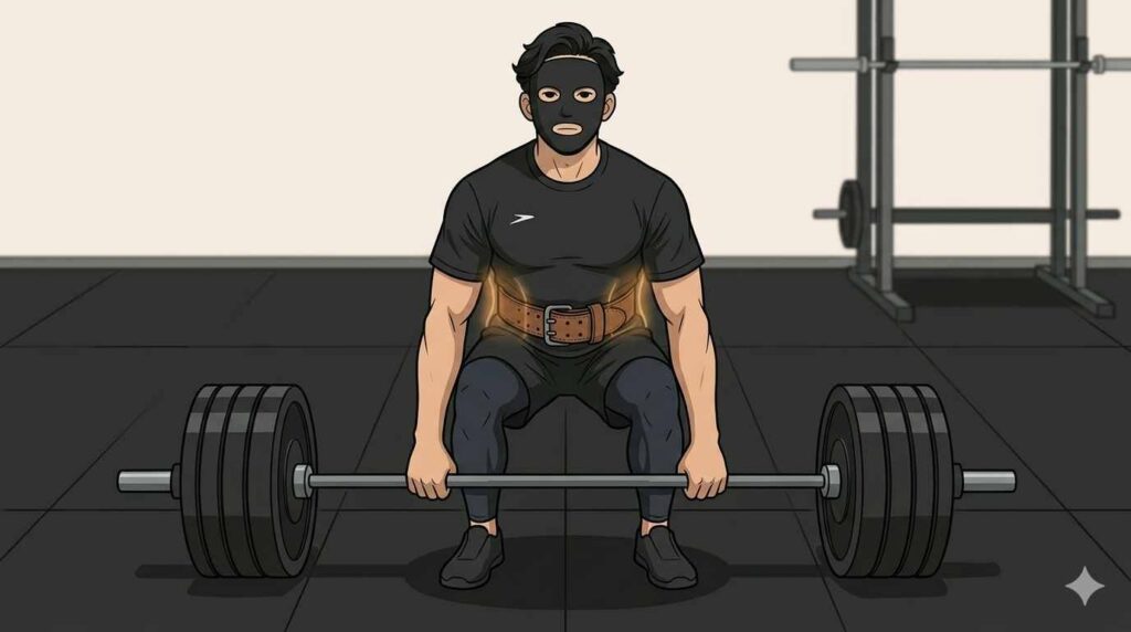 正しいフォームでデッドリフトするブラック太郎