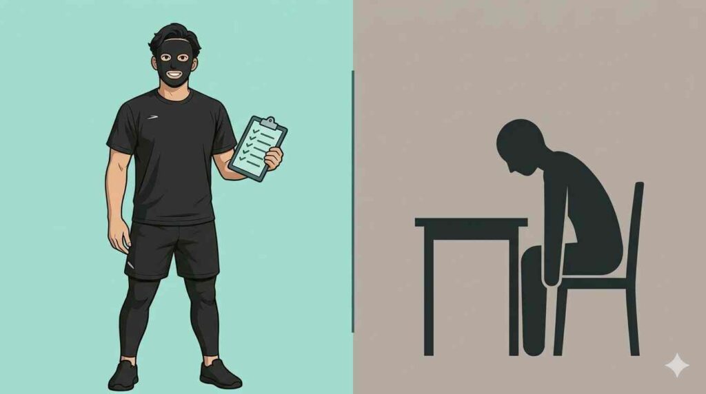 筋トレで肩こりが改善しやすい人・しにくい人の違いを示すブラック太郎