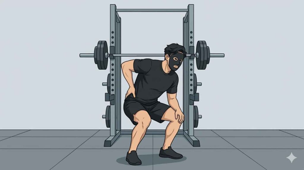 筋トレで腰を痛めたブラック太郎