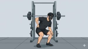 筋トレで腰を痛めたブラック太郎