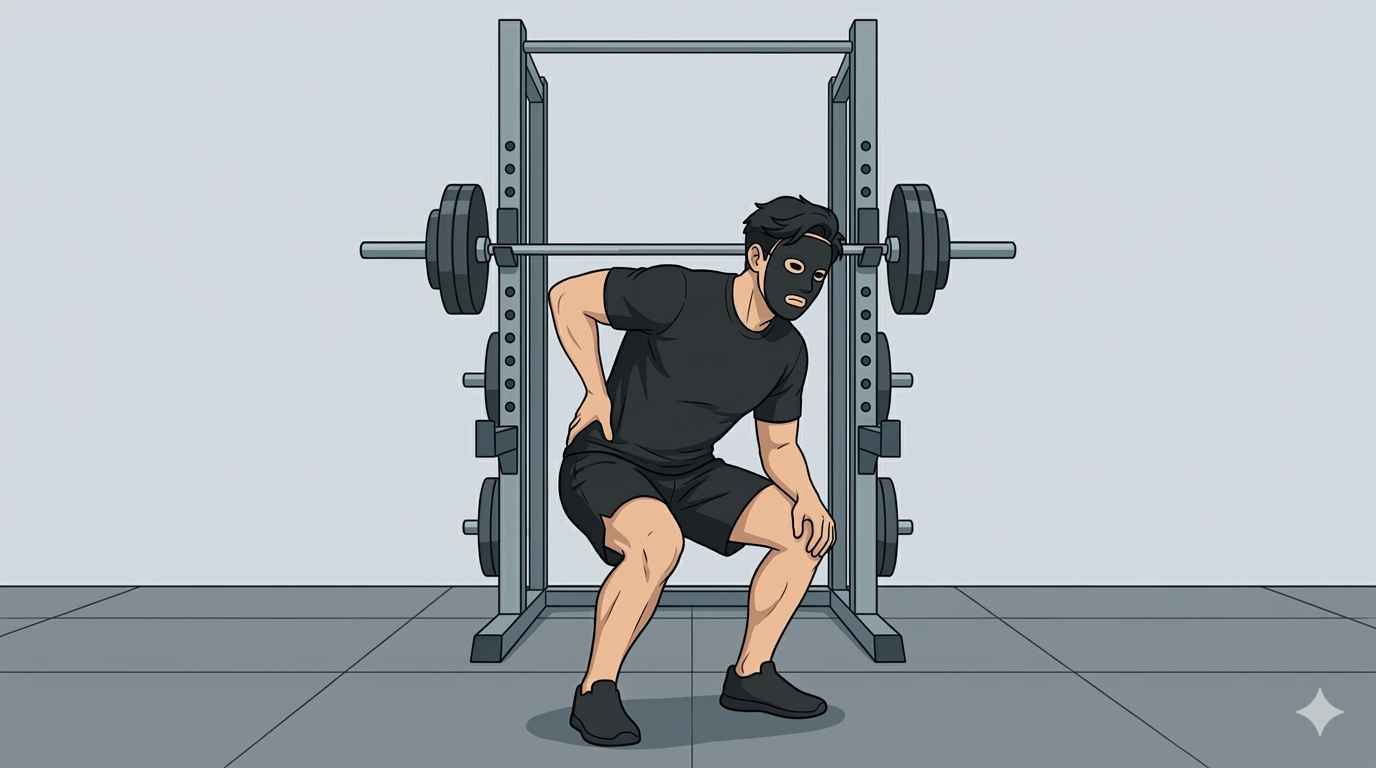 筋トレで腰を痛めたブラック太郎