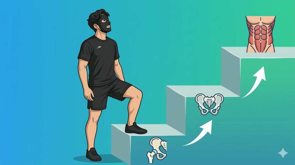 股関節→骨盤→体幹の順番で筋トレをするブラック太郎1