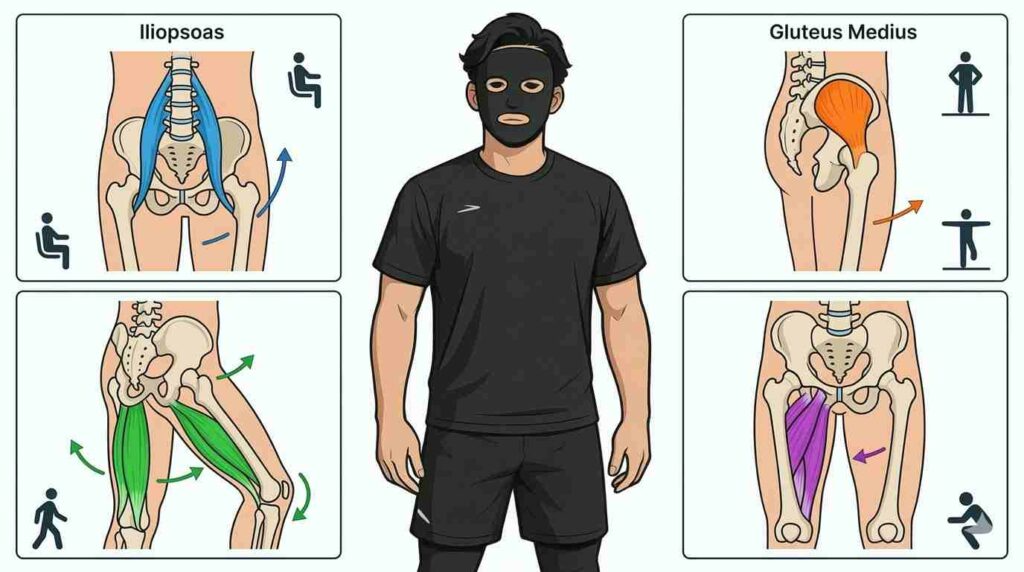 腰痛に関係しやすい下半身の筋肉4選を伝えるブラック太郎