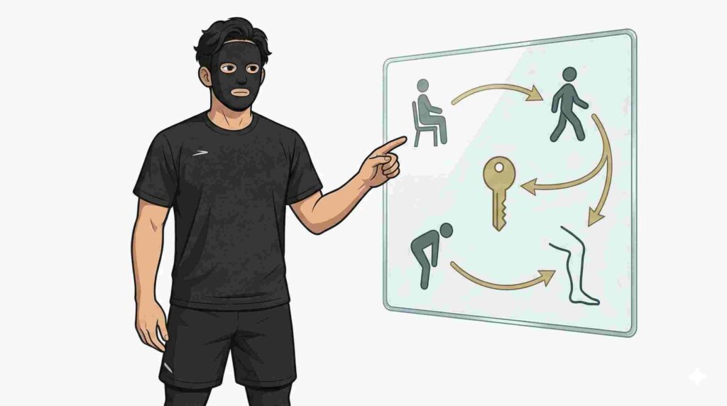 腰痛タイプを確認するブラック太郎