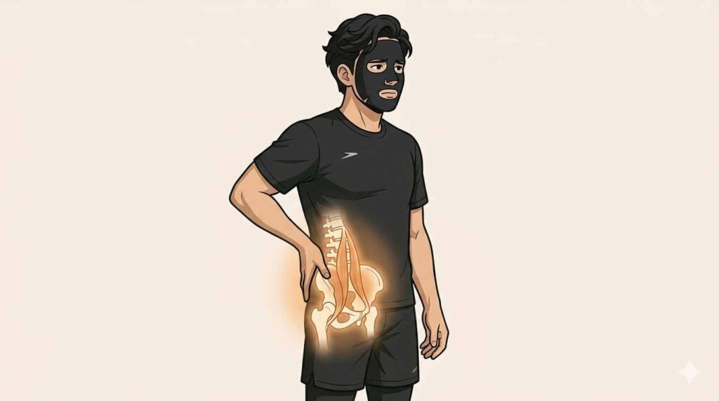 腸腰筋が原因で腰痛になるブラック太郎