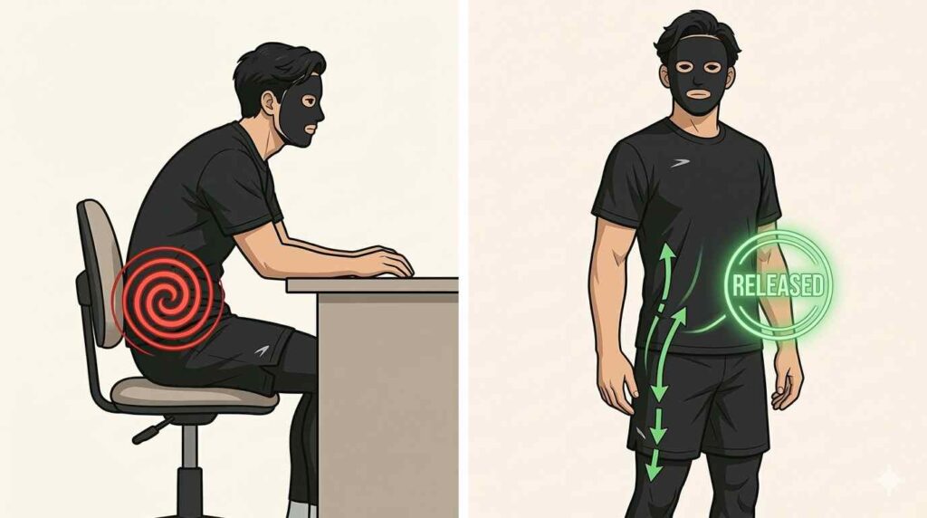 腸腰筋をリリースするブラック太郎