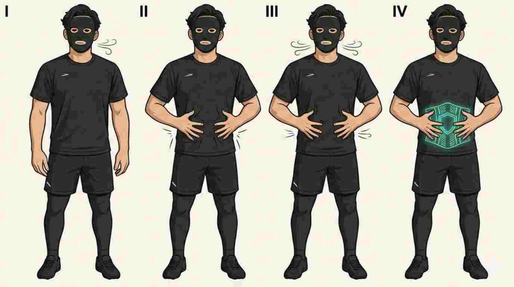 腹圧を入れるブラック太郎