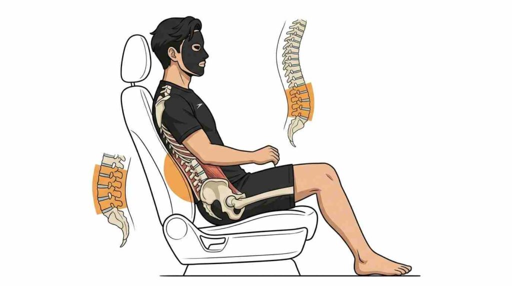 運転時に腰に負担がかかるブラック太郎