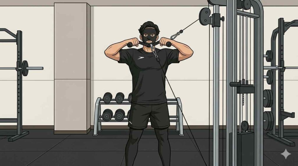 ケーブルフェイスプルの使い方と注意点を示すブラック太郎