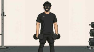 ダンベル筋トレで肩こりが改善したブラック太郎.