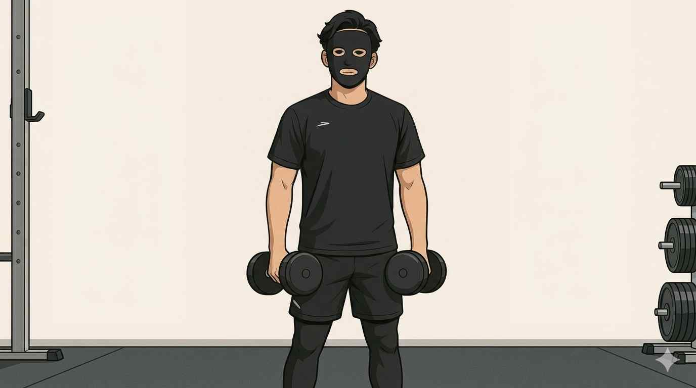 ダンベル筋トレで肩こりが改善したブラック太郎.