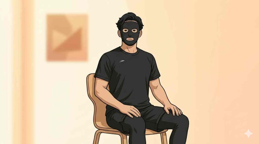 一分で肩こりを楽にする筋トレを示すブラック太郎