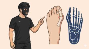 外反母趾を示すブラック太郎