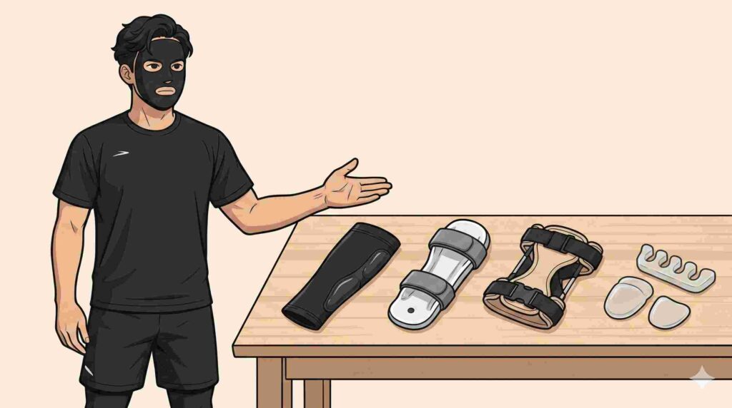 外反母趾サポーターの種類と特徴を示すブラック太郎